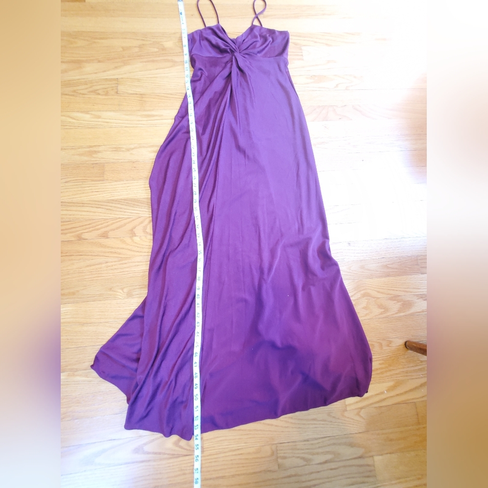 Vintage 70s Union Made Wine Color Evening Gown - Picture 10 of 11